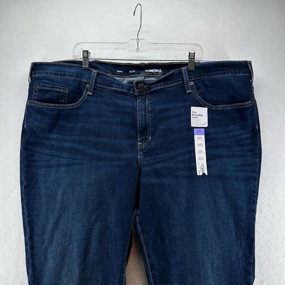 Sonoma Jeans Womens 48/30 The Everyday Skinny Dark Washed Stretch Denim Blue - Picture 3 of 14